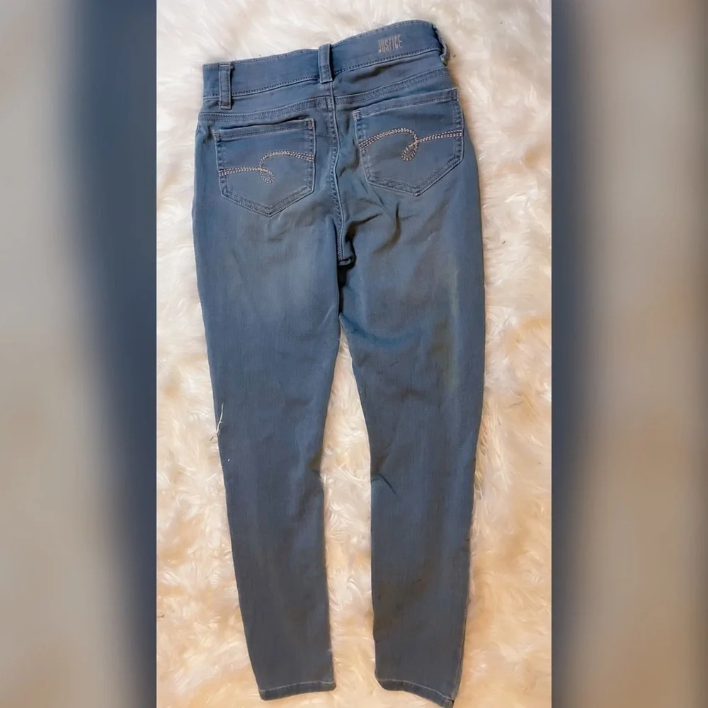 Girls Justice High Rise Jeggings Jeans 12 Distressed
